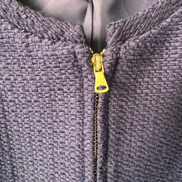 Talbots Cropped Zippered Collarless Blazer Navy - Picture 5 of 11